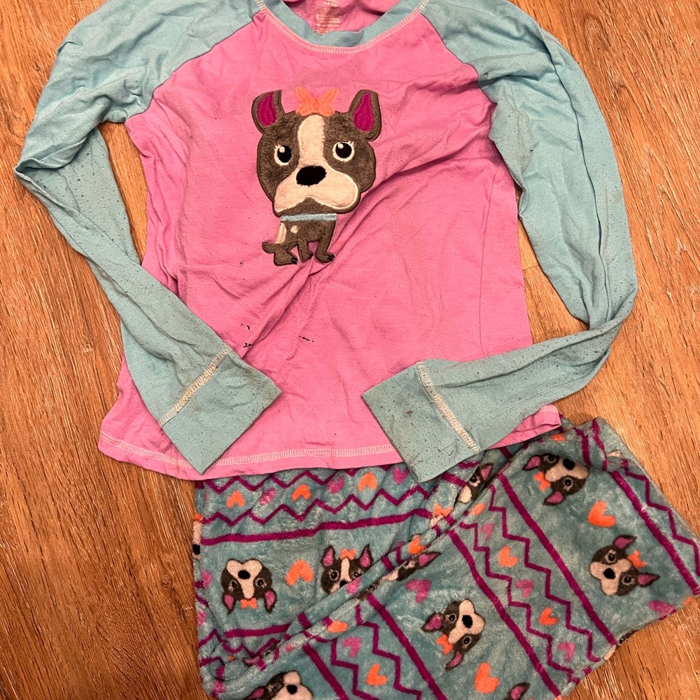 Girls Fluffy Dog Pjs